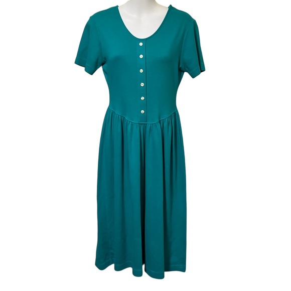 Vintage Land's End Short Sleeve Dress Made in United Kingdom - Picture 1 of 8